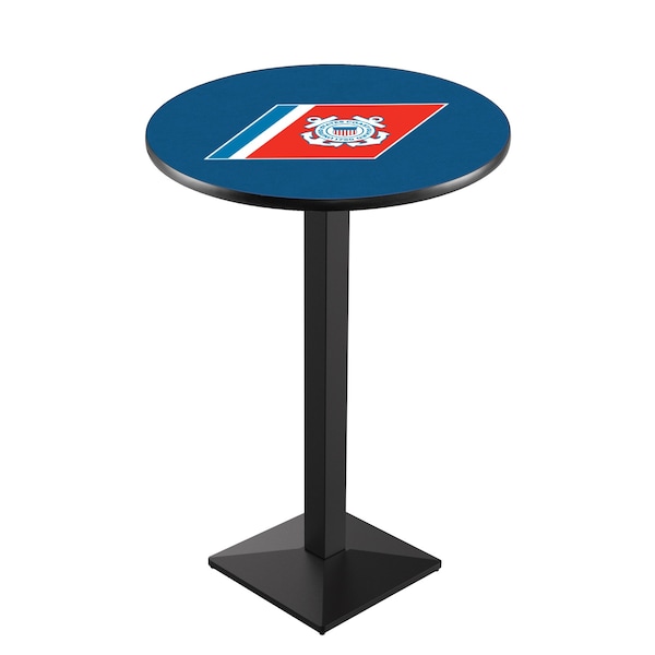 42" Blk Wrinkle U.S. Coast Guard Pub Table
